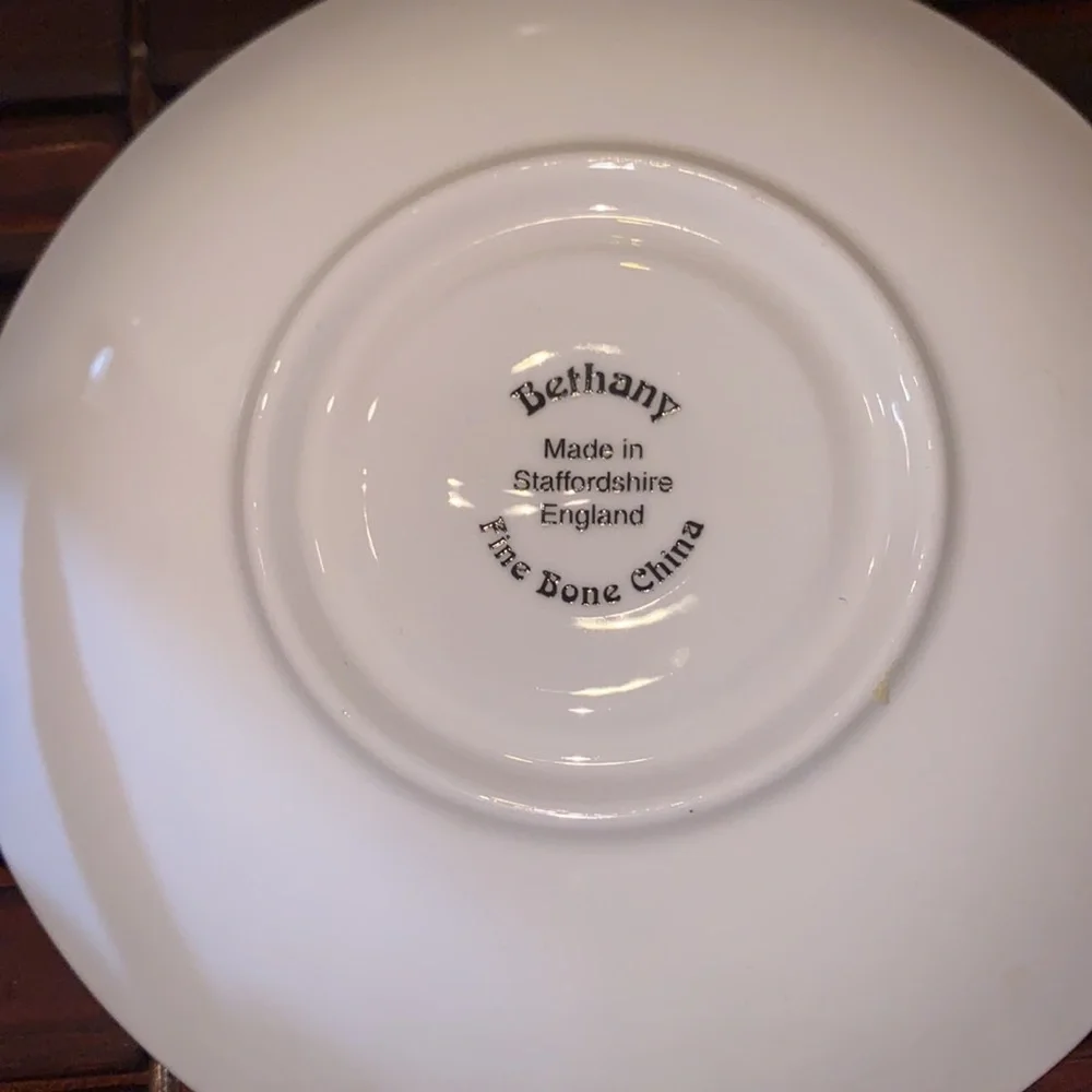 BOX42 Bethany Fine Bone China Cup & Saucer Set, Made in Staffordshire England